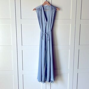 Tome | Dresses | Tome Satin Gathered Shoulder Pleat Vneck Draped Loose Fit  Grecian Maxi | Poshmark